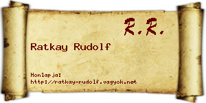 Ratkay Rudolf névjegykártya